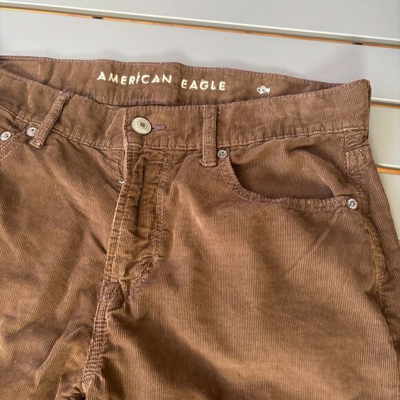 American Eagle Outfitters Corduroy Pants Women 4 Brown Casual High rise Wide Leg - Picture 4 of 7